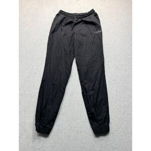 Puma Mens Black Woven Joggers Track Pants Elastic Waist Tapered‎ Leg Small
